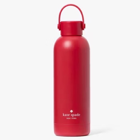 ♠️kate spade Stainless Steel Thermal Water Bottle, Red NIB - Picture 11 of 11